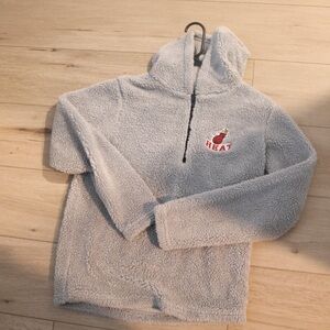 Gray Fleece Hoodie with Heat Logo